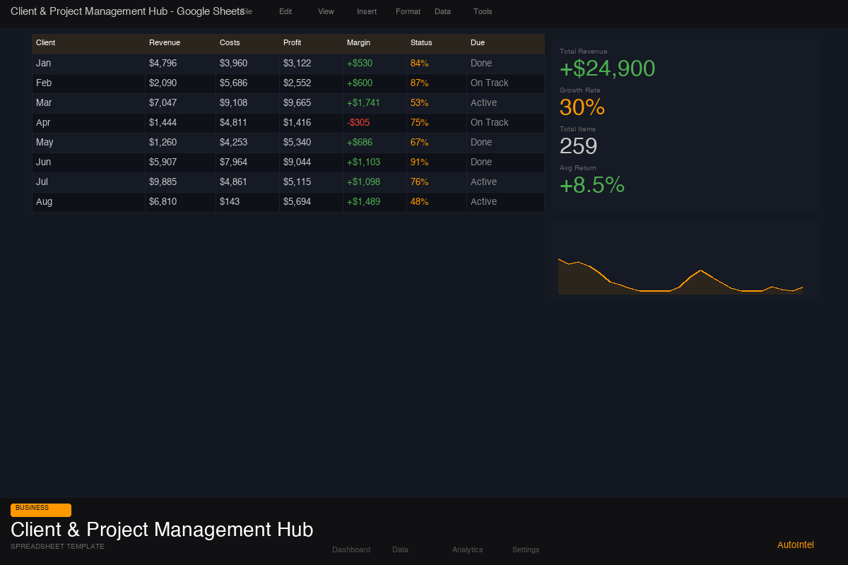 Client & Project Management Hub — Freelancer Excel Workbook