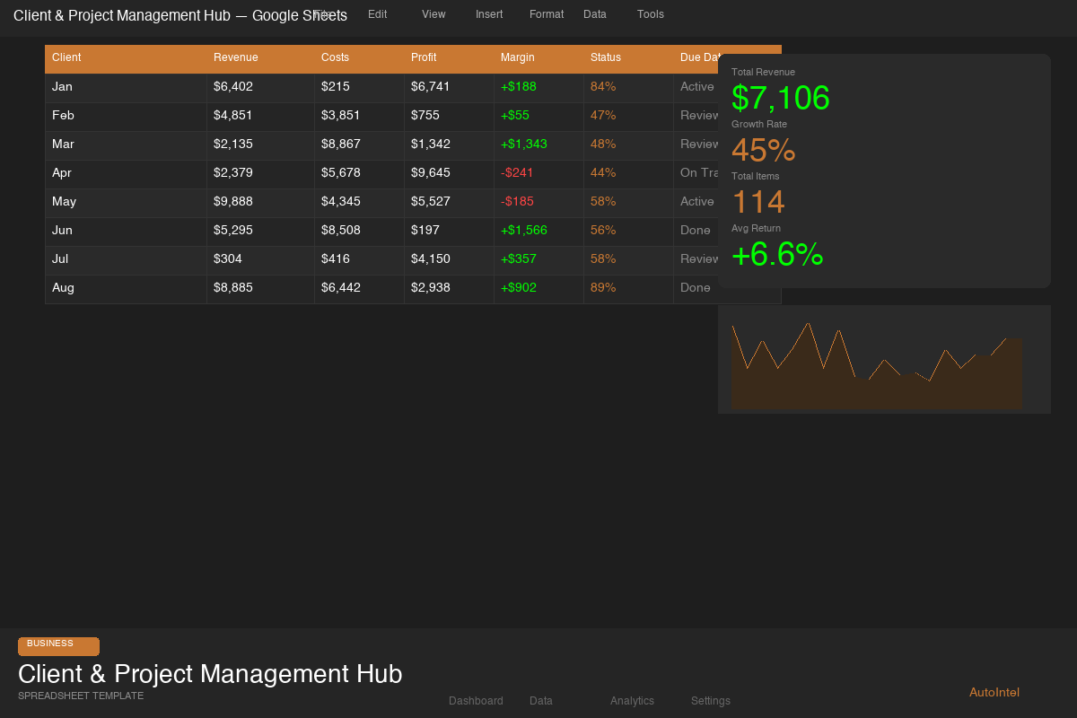 Client & Project Management Hub — Freelancer Excel Workbook