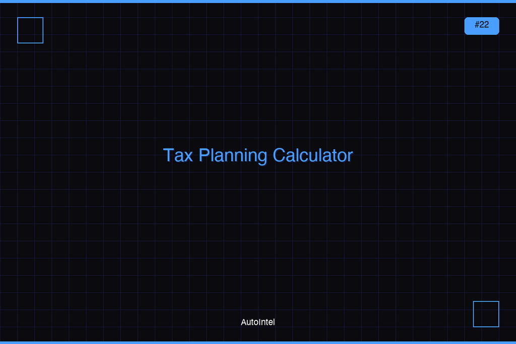 Tax Planning & Estimated Tax Calculator — Complete Excel Workbook