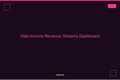 Side Income & Multiple Revenue Streams Dashboard — Excel Workbook