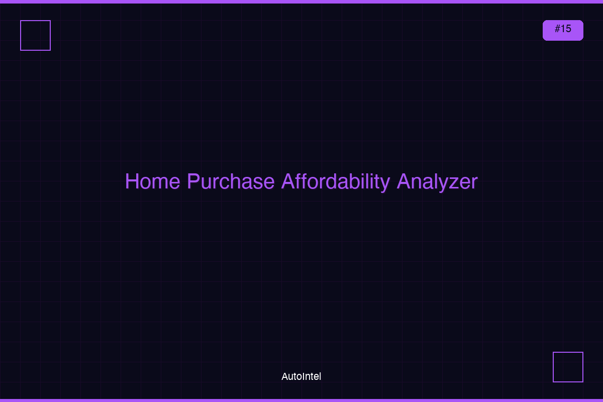 Home Purchase Affordability & Mortgage Analyzer — Complete Excel Workbook
