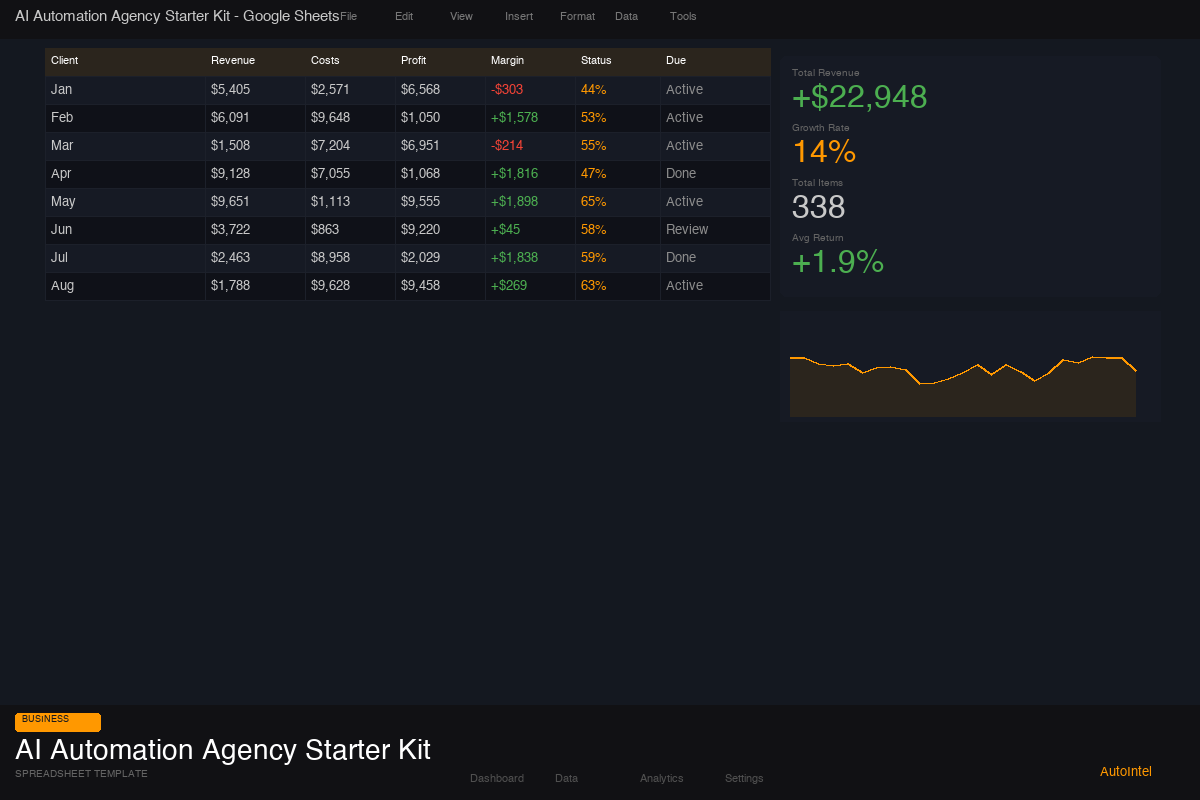AI Automation Agency Starter Kit — Complete Client Pipeline, Pricing & Revenue Projector