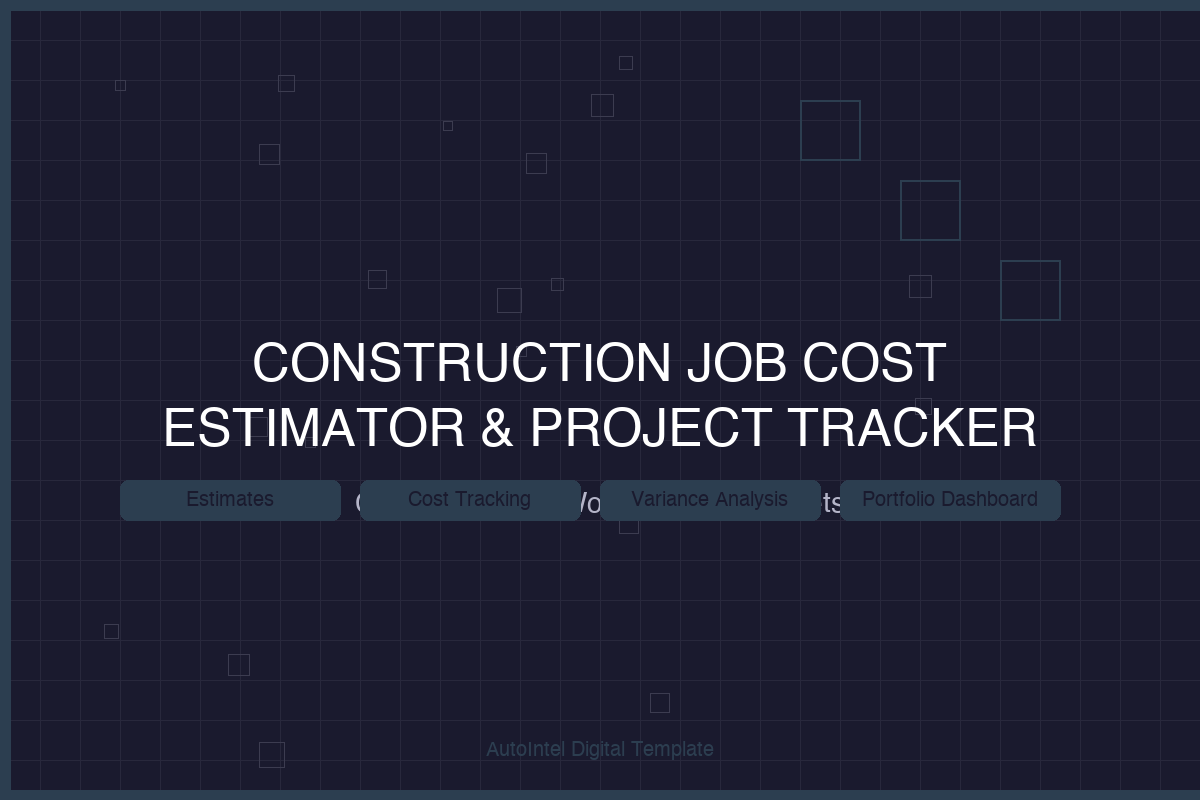 Construction Job Cost Estimator & Project Tracker — Complete Excel Workbook for Contractors & Builders